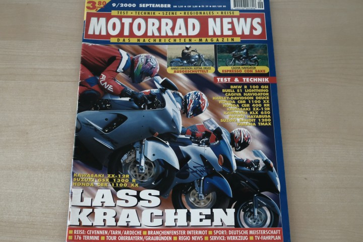Deckblatt Motorrad News (09/2000)